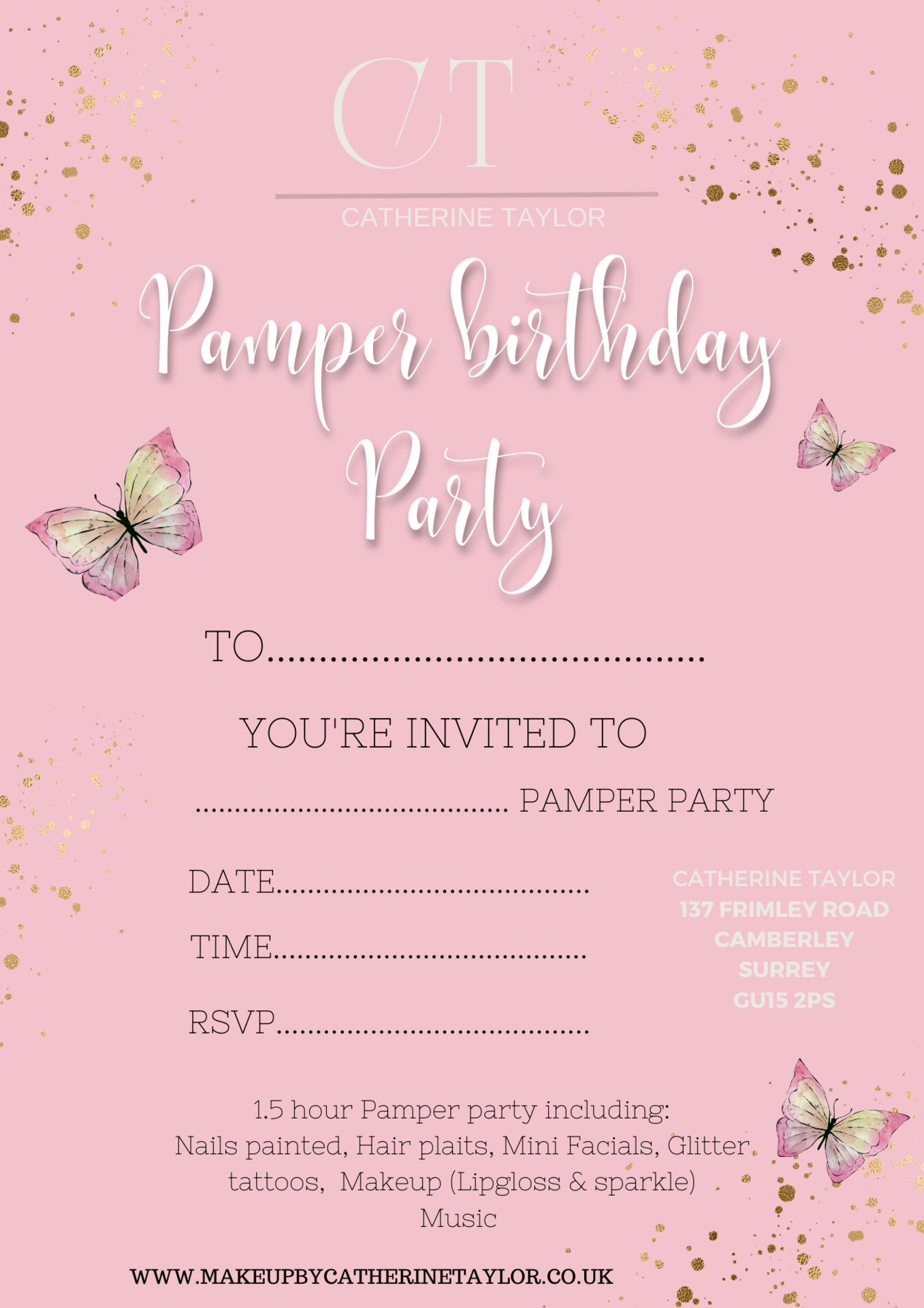 Children's Pamper Parties in Surrey, Berkshire, Hampshire, Camberley. Kid pamper parties